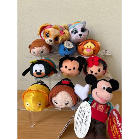 Disney Marvel Tsum Tsum and Ty Paw Patrol Plush Micky Mouse Keychain Lot of 12 - Picture 1 of 12